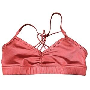 ALO Yoga Strappy Sports Bra in Coral Pink